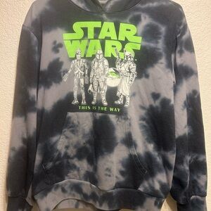 Star Wars Tie-Dye Black and Gray Men's Sweater
